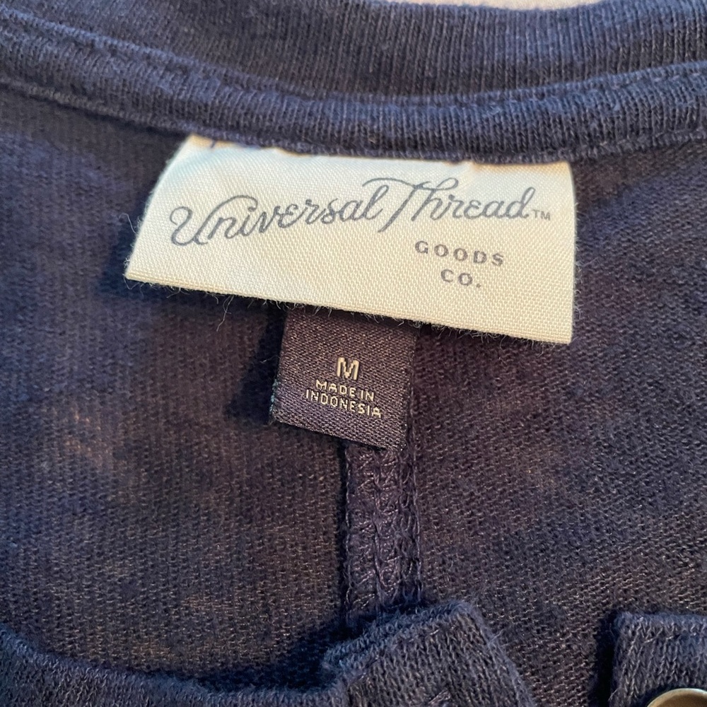 Universal Thread, Navy, Half Button Light T-Shirt - image 4